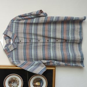 100% Cotton GOODFELLOW & CO Blue Multi Stripes Casual Shirt  XXL
